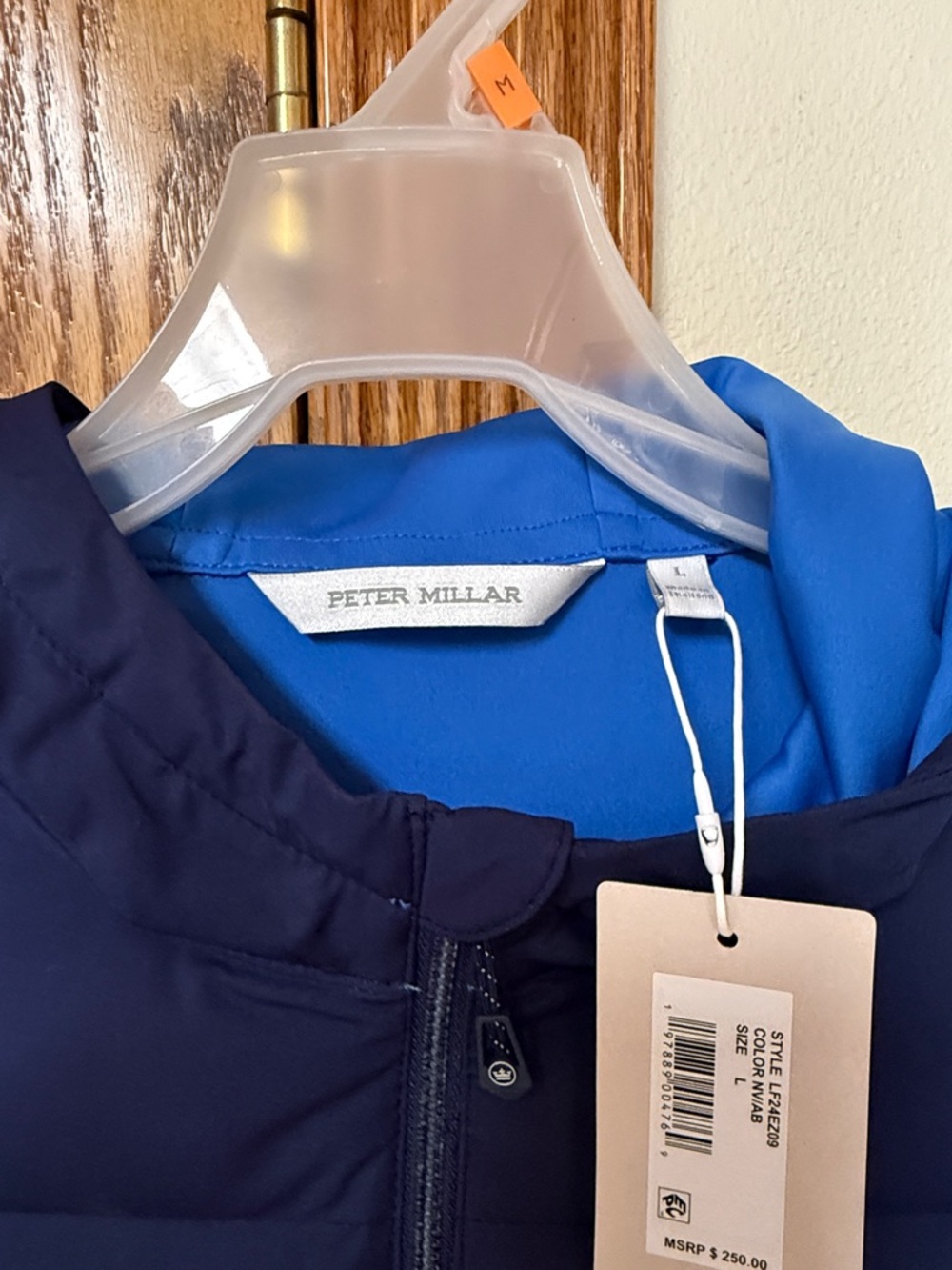 Peter Millar Navy and Royal Blue Half-Zip Hooded Pullover - Picture 3 of 4